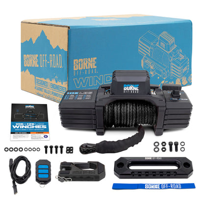 Borne Off-Road 10K Winch - Black Synthetic Rope BNWN-10-SBK