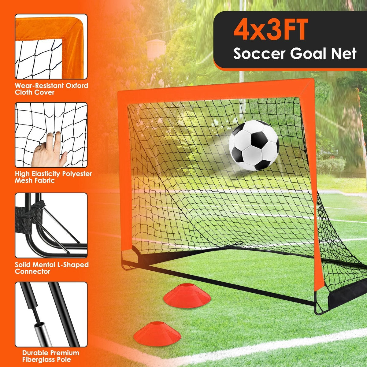 Gbruno Kids Soccer Training Set (4x3 ft Goal)