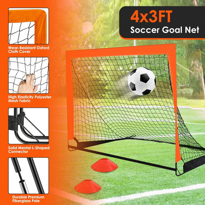 Gbruno Kids Soccer Training Set (4x3 ft Goal)